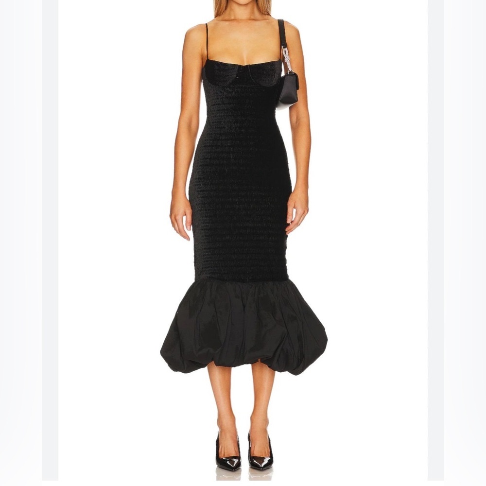 NBD Dahlia Midi Dress in Black Size S